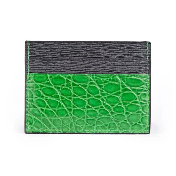 Premium Exotic Alligator Leather CardHolder – Giftable - Neon Green - Picture 3 of 4